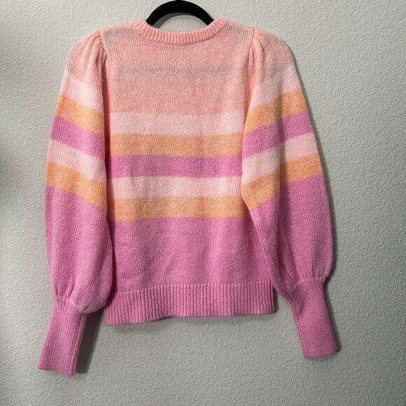 Lilly Pulitzer Ritza Striped Sweater In Lilac Wool Blend Barbiecore Coquette XS - Picture 4 of 13